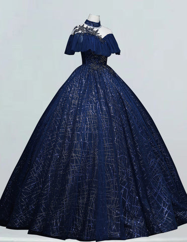 a blue ball gown on a mannequin a blue ball gown on a mannequin