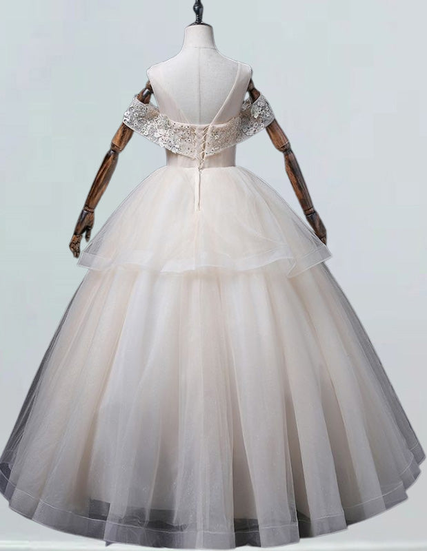 Elegant lace applique off-shoulder tulle prom gown for girls2 Elegant lace applique off-shoulder tulle prom gown for girls2
