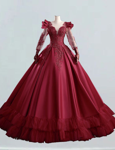 a red ball gown on a mannequin a red ball gown on a mannequin