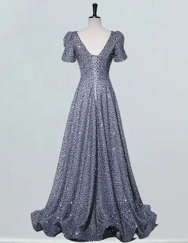 Elegant gray sequin V-neck prom dress for girls, floor-length evening gown with various styles including ball gown dresses, formal dresses, and bridesmaid options3 Elegant gray sequin V-neck prom dress for girls, floor-length evening gown with various styles including ball gown dresses, formal dresses, and bridesmaid options3