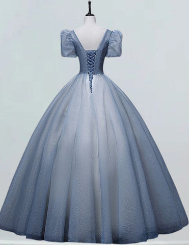 Elegant blue sequin V-neck prom dress with sleeves for girls3 Elegant blue sequin V-neck prom dress with sleeves for girls3
