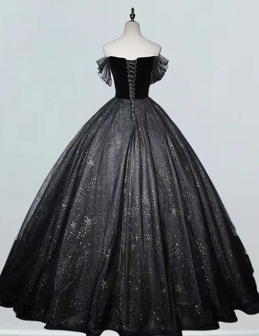 a black ball gown on a mannequin a black ball gown on a mannequin
