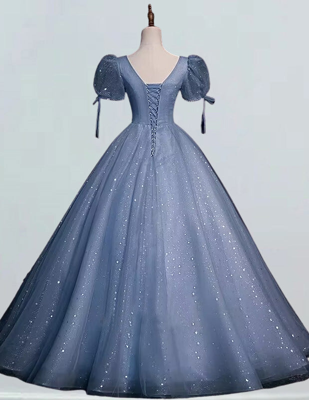 Elegant blue lace applique tulle prom gown with scoop neck, perfect for evening events and formal occasions2 Elegant blue lace applique tulle prom gown with scoop neck, perfect for evening events and formal occasions2
