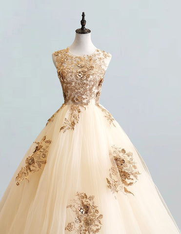 Elegant gold tulle prom dress with scoop neck, perfect for evening events and formal occasions0 Elegant gold tulle prom dress with scoop neck, perfect for evening events and formal occasions0