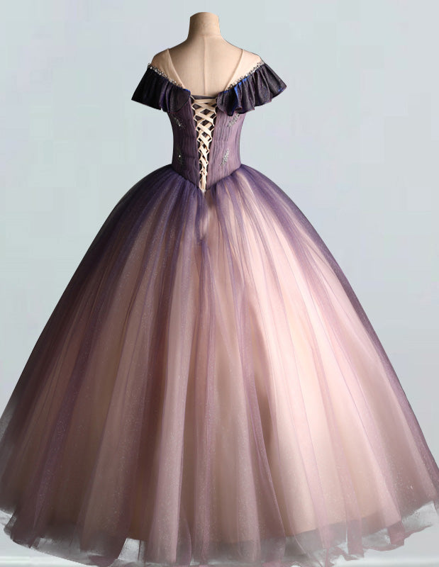 Elegant A-Line Tulle Ball Gown for Prom & Quinceanera with Beaded Detailing1 Elegant A-Line Tulle Ball Gown for Prom & Quinceanera with Beaded Detailing1