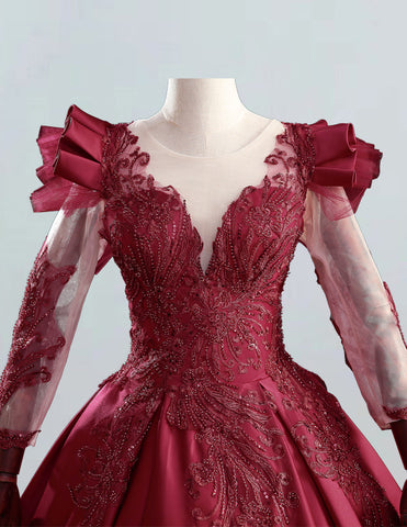 a red ball gown on a mannequin a red ball gown on a mannequin