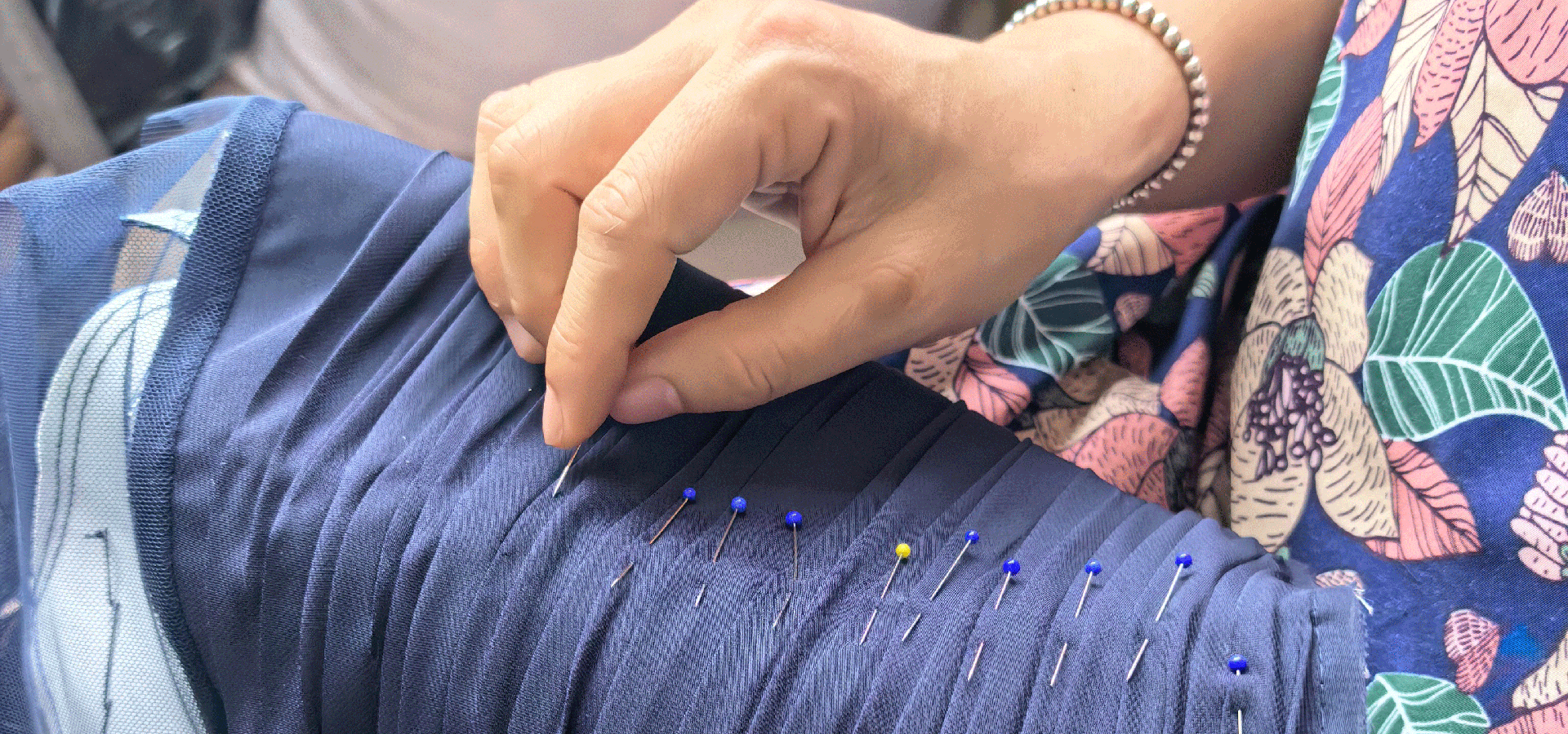 Behind the Dress | Hand-Pleating Chiffon for a Custom Gown