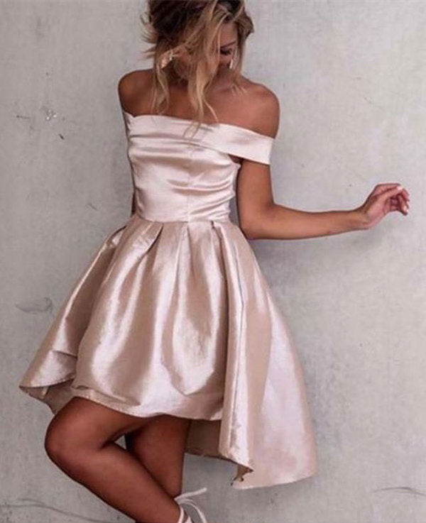 Off the shoulder short cocktail dress homecoming dress bridesmaid dress