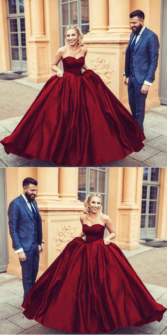 Nave blue long satin ball gown wedding gown burgundy prom dress evening gown bridal dress