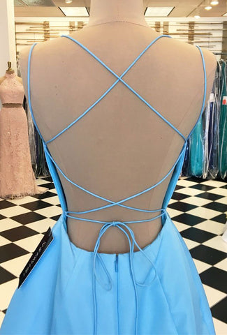 Spaghetti Strap blue homecoming dress cocktail dress short prom dress formal gown