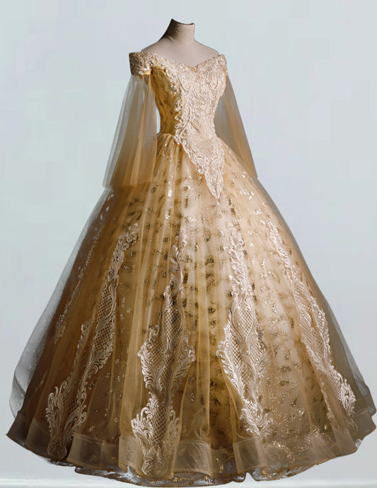 a dress on a mannequin with a long veil