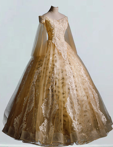 a dress on a mannequin with a long veil