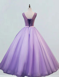 Plus Size Lavender Lace Applique Tulle Evening Gown for Girls | Elegant Prom and Bridesmaid Dresses2