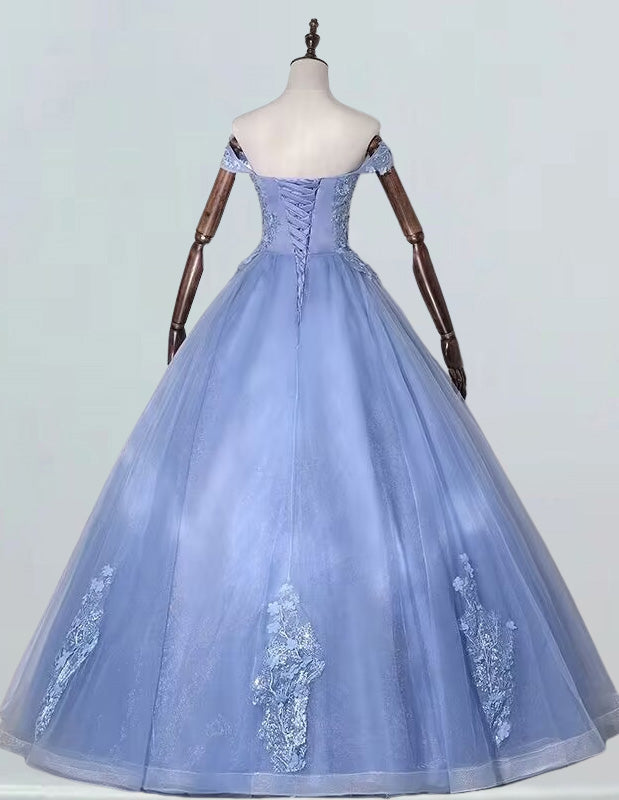 a blue ball gown on a mannequin