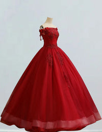 a red ball gown on a mannequin