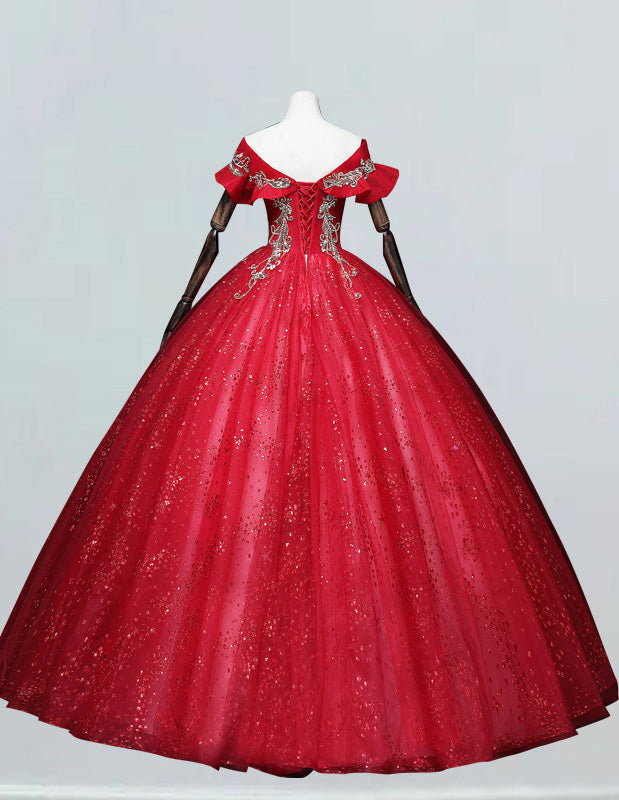 a red ball gown on a mannequin