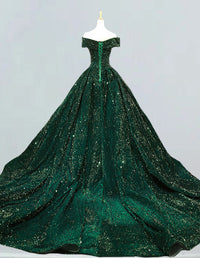 a green ball gown on a mannequin