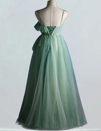 Elegant strapless tulle prom dress with ruffles for girls, colorful and modest evening gown for formal events