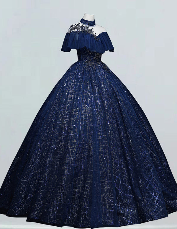 a blue ball gown on a mannequin