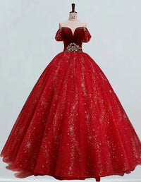 a red ball gown on a mannequin
