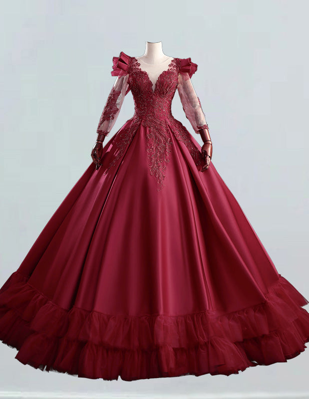 a red ball gown on a mannequin