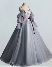 a dress on a mannequin with flowers on it