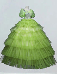 Elegant Tulle Bateau Ball Gown with Lace Applique, perfect for prom or formal events3
