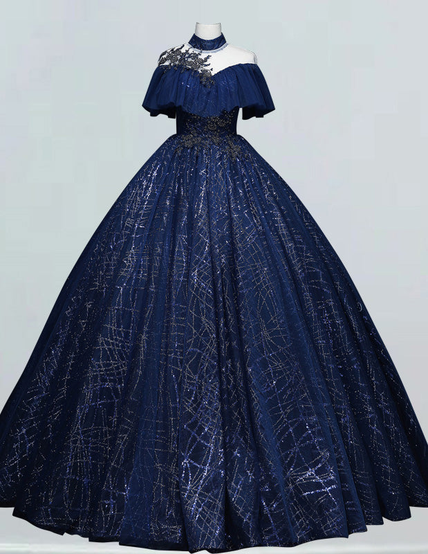 a blue ball gown on a mannequin