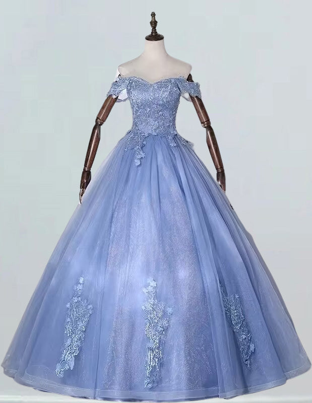 a blue ball gown on a mannequin