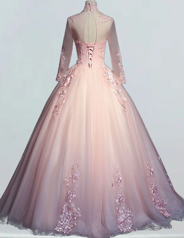 a pink ball gown on a mannequin