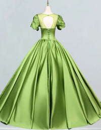 Elegant satin ball gown prom dress with off-shoulder design for evening parties1