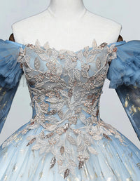 a blue and white dress on a mannequin