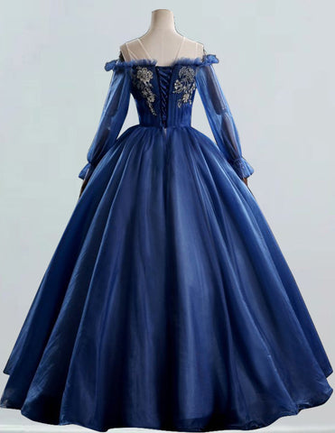 a blue ball gown on a mannequin