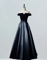 Elegant off-shoulder velvet evening gown for girls, perfect for prom and bridesmaid occasions2