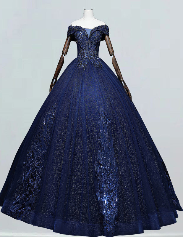 a blue ball gown on a mannequin