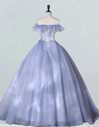 a blue ball gown on a mannequin