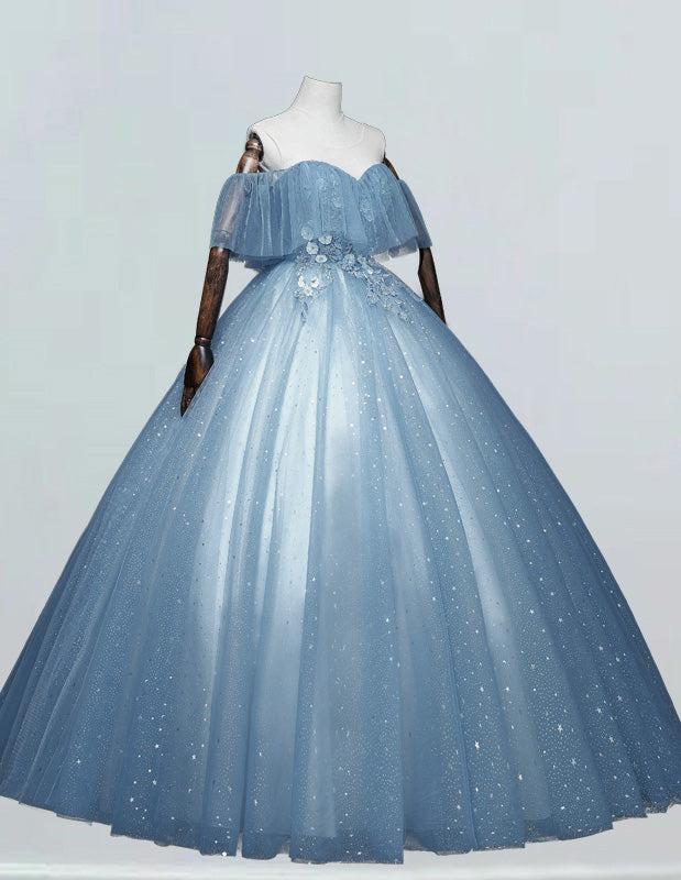 a blue ball gown on a mannequin