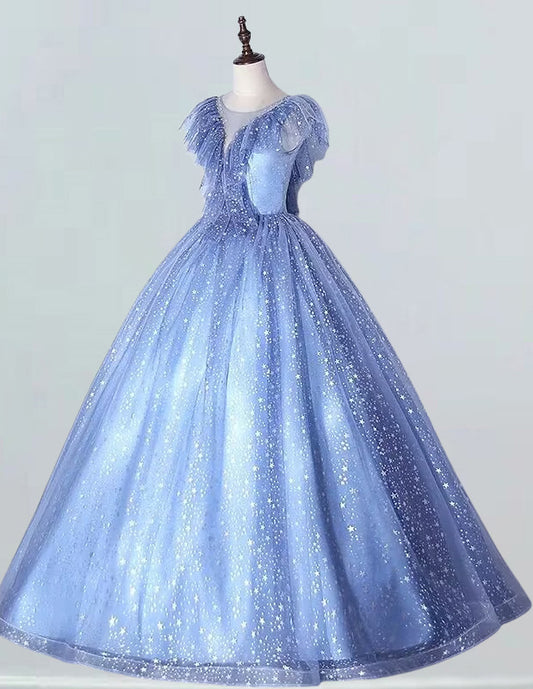 a blue ball gown on a mannequin VIMYES